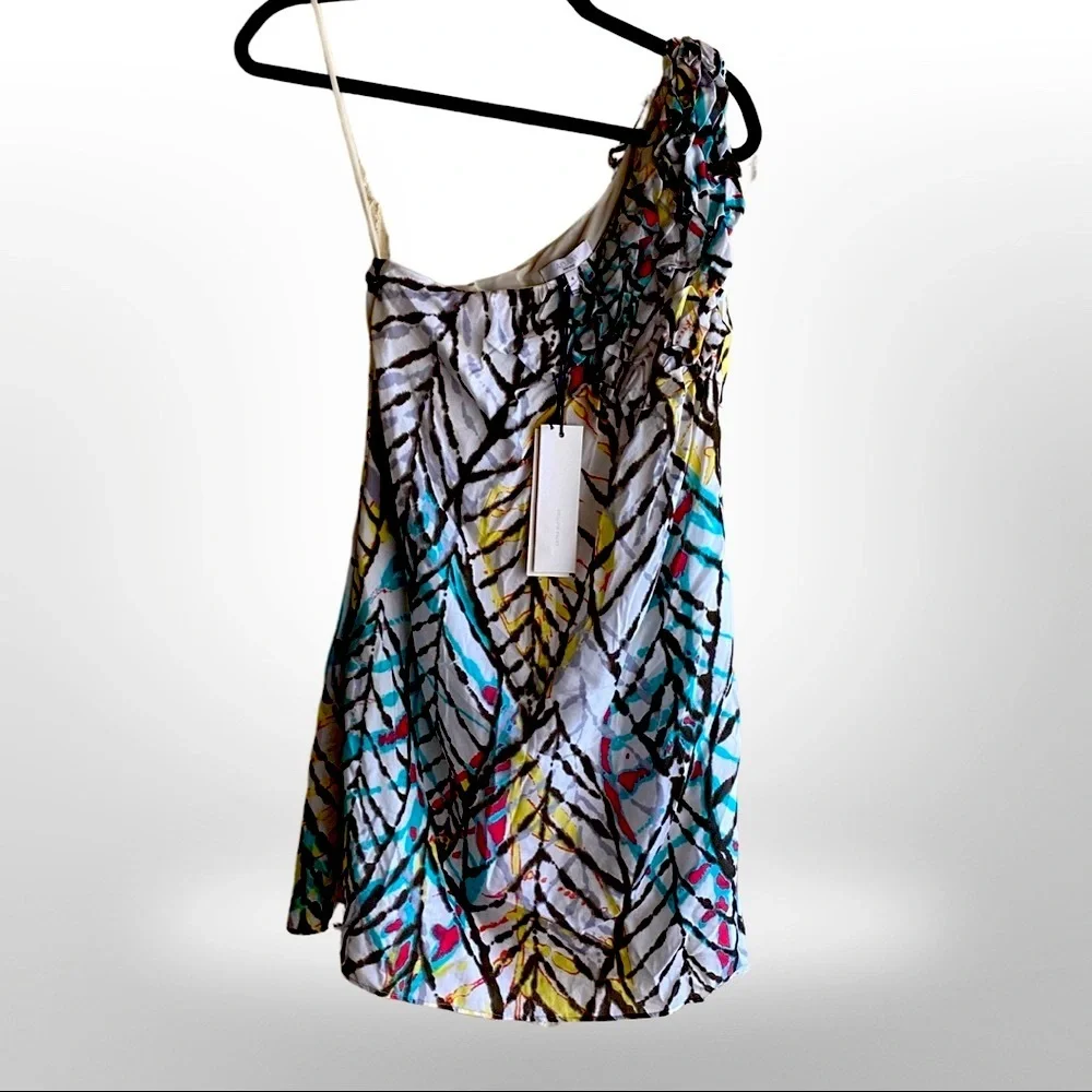 🦋HP🦋 Adam Lippes | One Shoulder Mini Dress | Side Zipper | Bright & Fun! | NWT - Picture 5 of 13